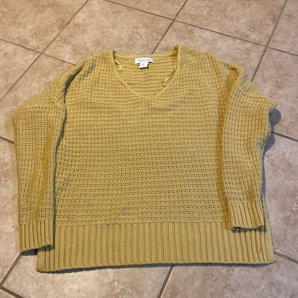 Gently Used Rachel Zoe V Neck Sweater - Mustard Yellow